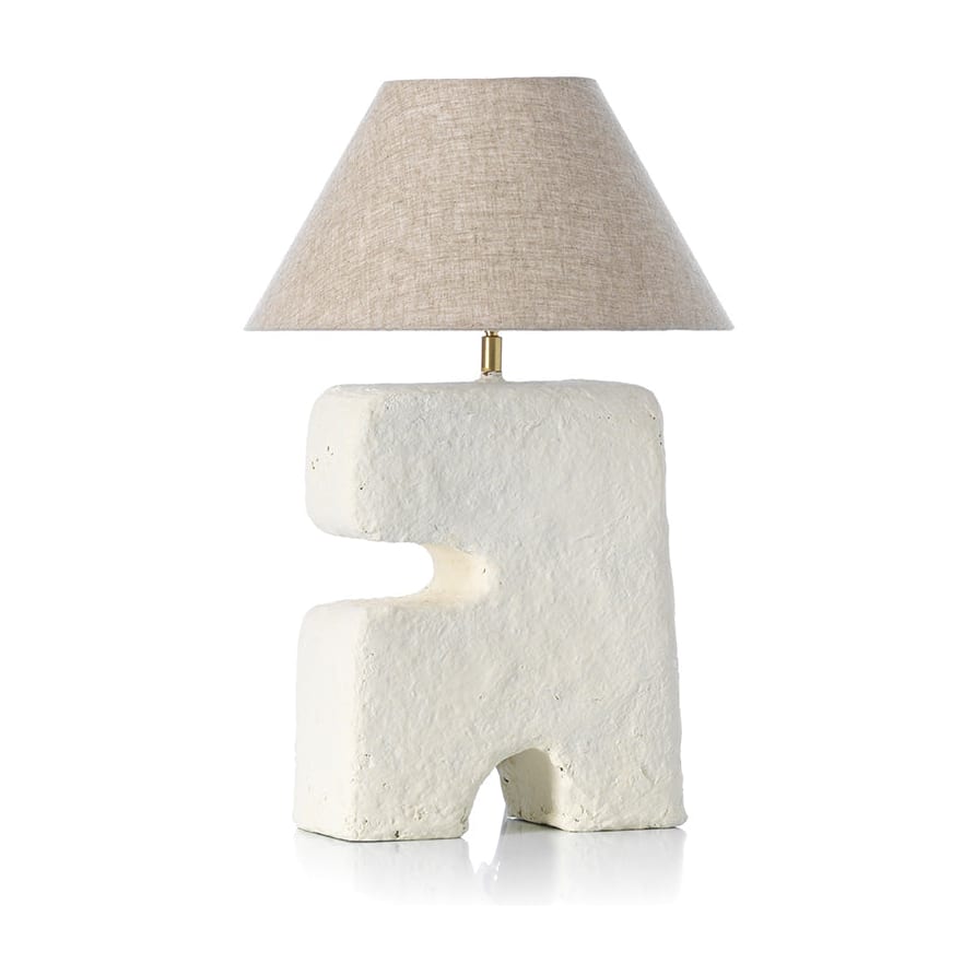 Lampe de table en papier mâché blanc 32cm L'Objet - Bazar Bizar