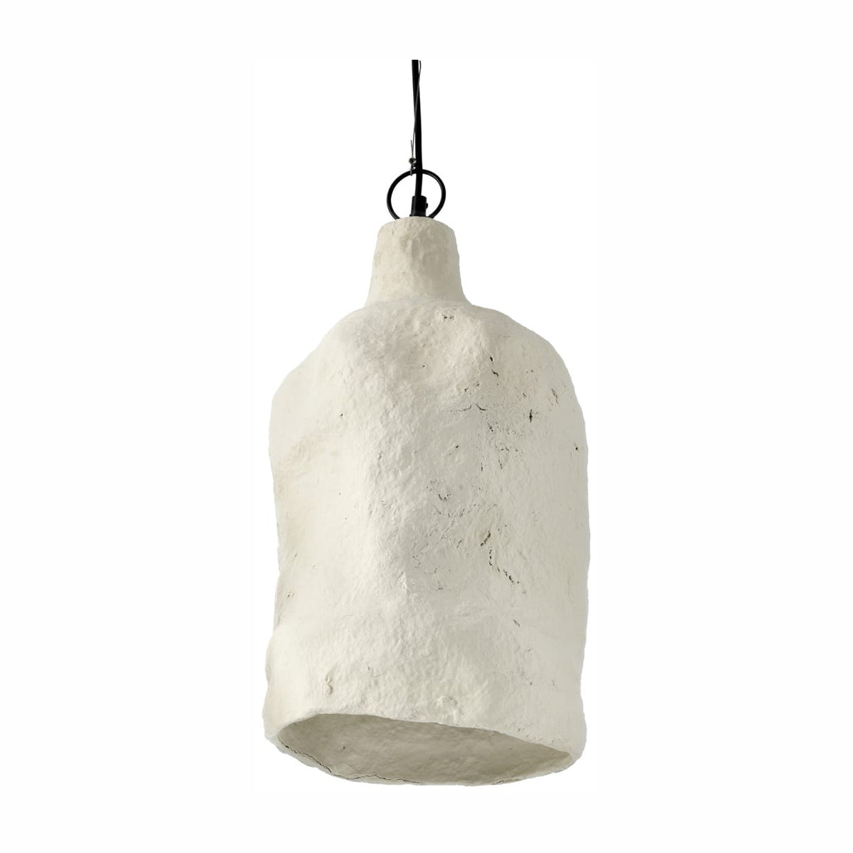 Suspension artisanale en papier mâché blanc 28cm Moloko - Bazar Bizar — vue 2