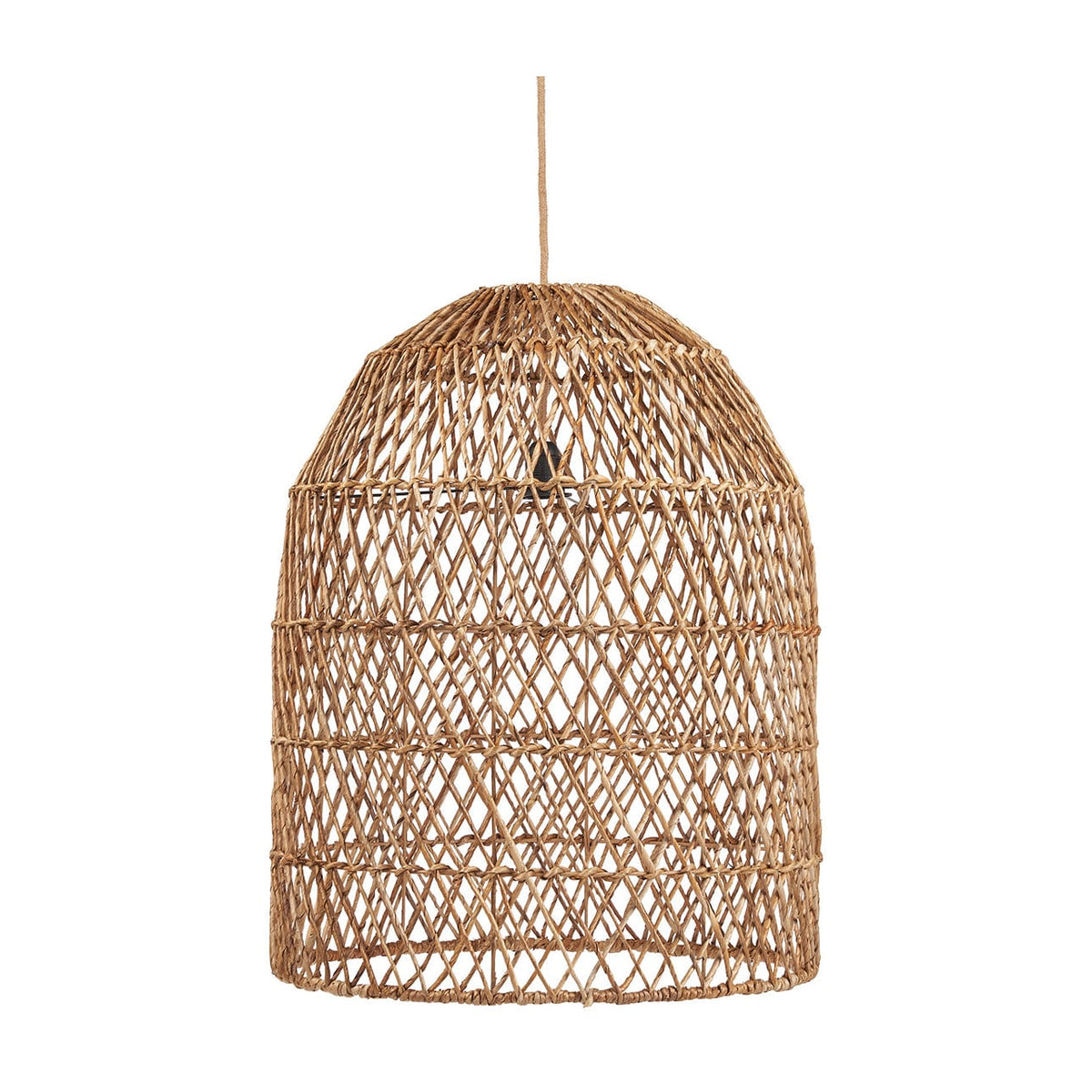 Suspension ronde en fibre tressée naturelle beige 55cm Xiomara - Bazar Bizar