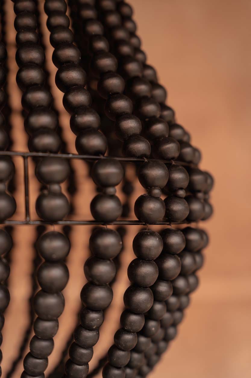 Lustre en perles de bois noir 40cm Teardrop - Bazar Bizar — vue 3