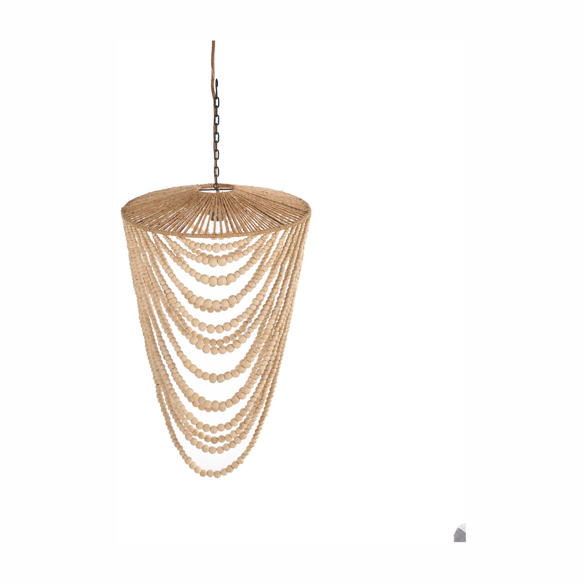 Lustre en perles de bois naturel 47cm Wooden Bead - Bazar Bizar — vue 4