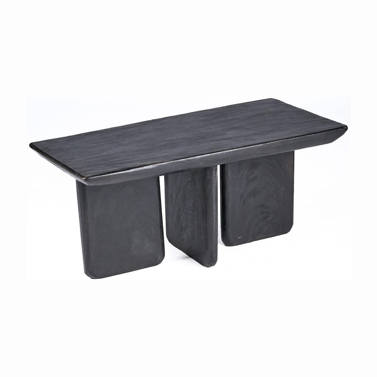 Table basse rectangulaire en bois de manguier massif noir 100x50x45cm Obsidian - Bazar Bizar — vue 5