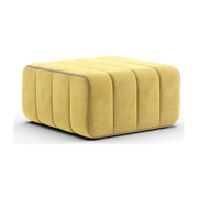 Module en tissu velours Barcelone jaune 68x68x34cm Curt - Ambivalenz