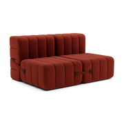 Canapé 2 places en tissu Dama en laine recyclée rouge 136x102x68cm Curt - Ambivalenz