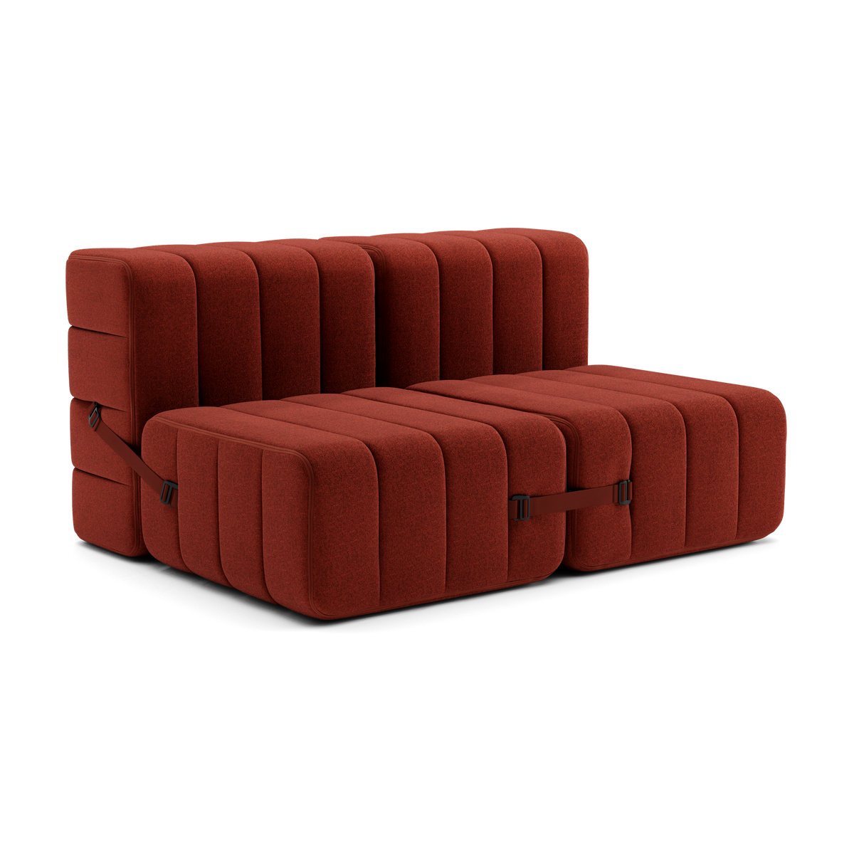 Canapé 2 places en tissu Dama en laine recyclée rouge 136x102x68cm Curt - Ambivalenz