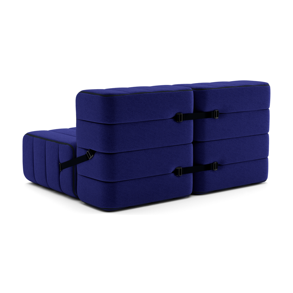 Canapé 2 places en tissu Jet bleu 136x102x68cm Curt - Ambivalenz — vue 5