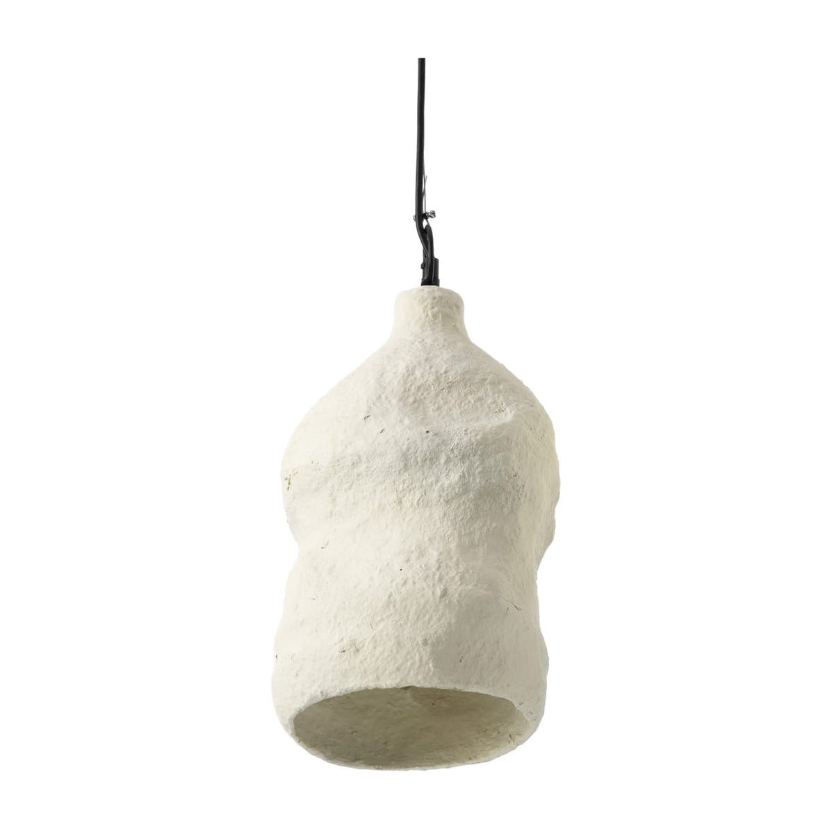 Suspension artisanale en papier-maché blanc 21cm Moloko - Bazar Bizar — vue 2