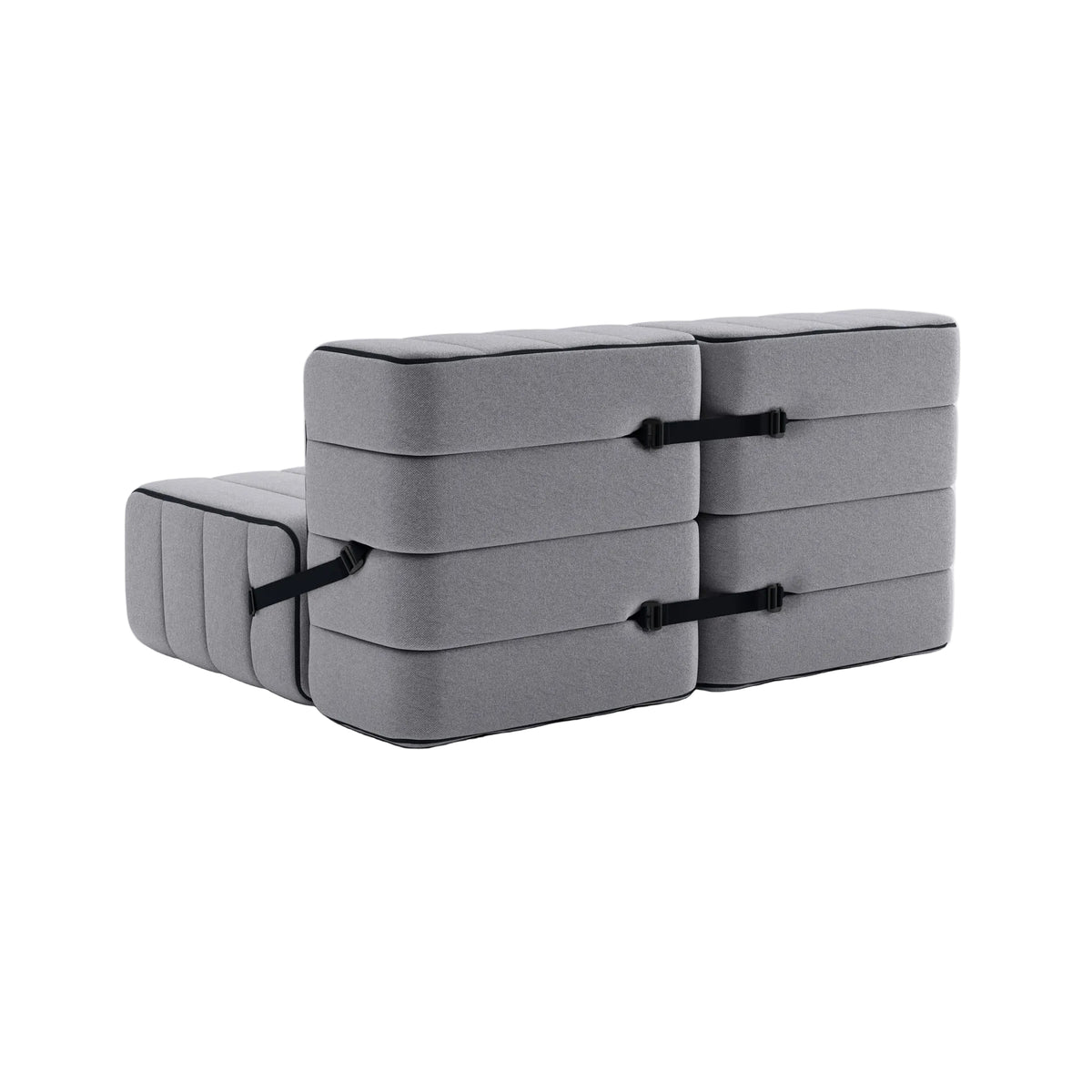 Canapé 2 places en tissu Jet gris foncé 136x102x68cm Curt - Ambivalenz — vue 5