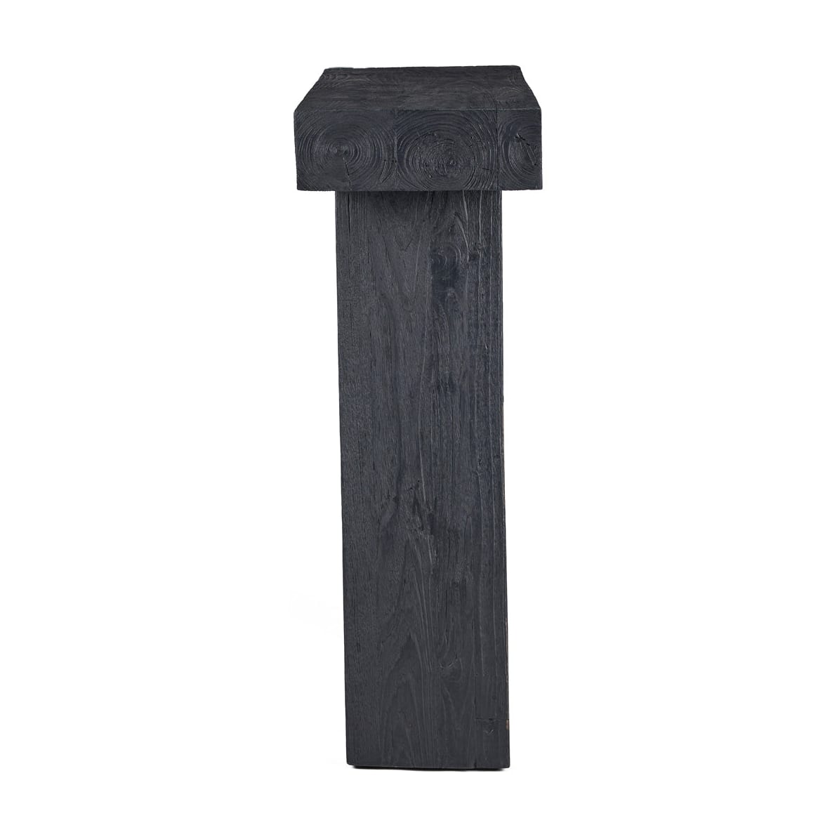 Console en teck massif noir 30x86x87cm Stance - Bazar Bizar — vue 5