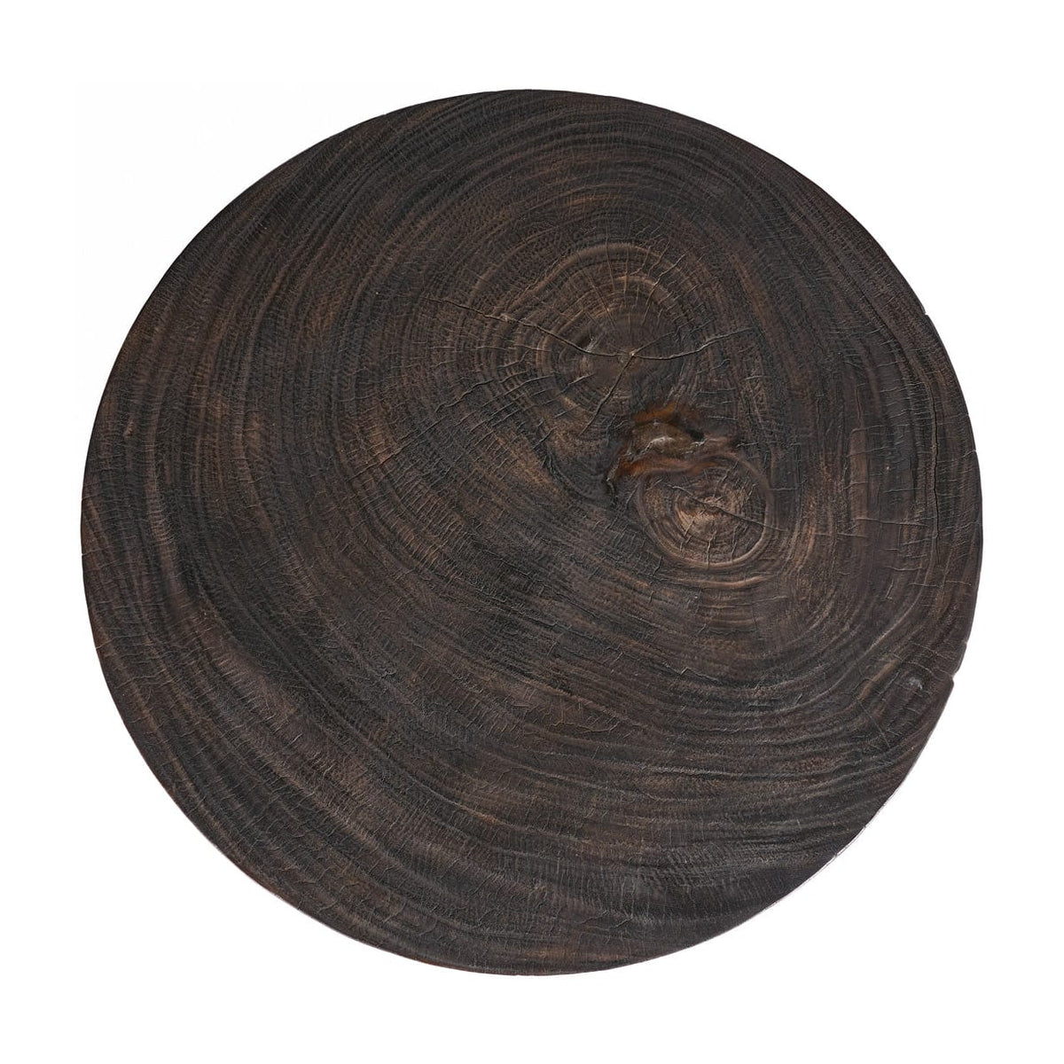 Table basse ronde en bois de manguier massif marron foncé 70x70x45cm Octo Chic - Bazar Bizar — vue 6