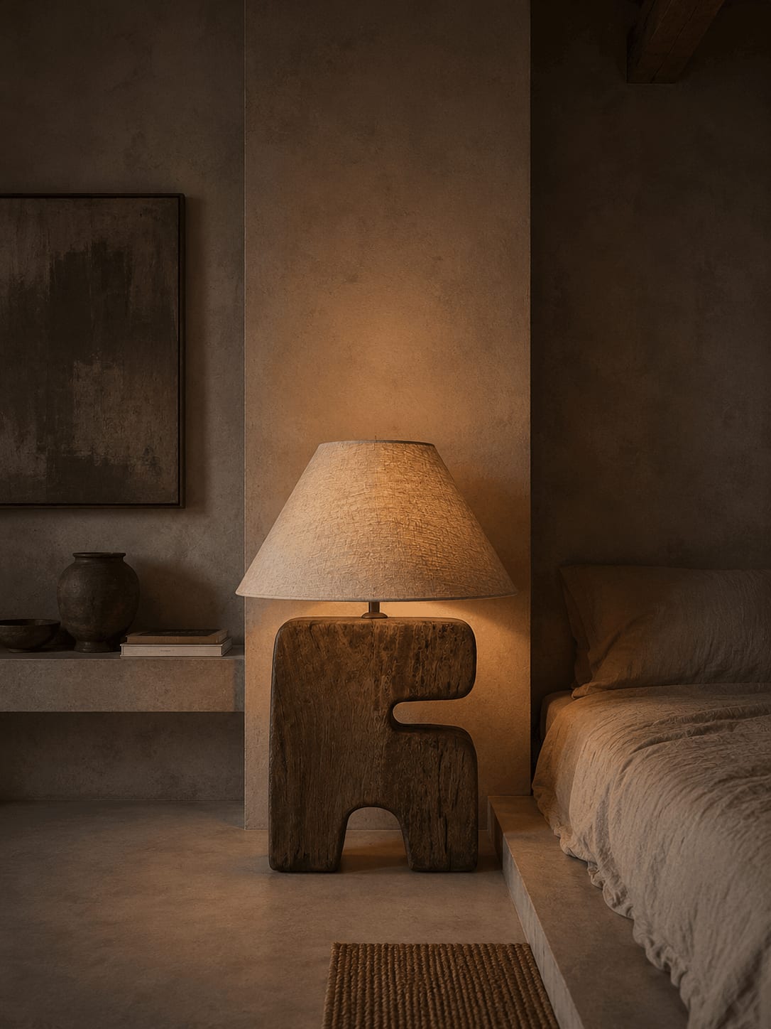 Lampe de table en bois marron 40cm L'Objet - Bazar Bizar — vue 2