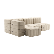 Canapé en tissu Jet gris 238x170x68cm Curt - Ambivalenz