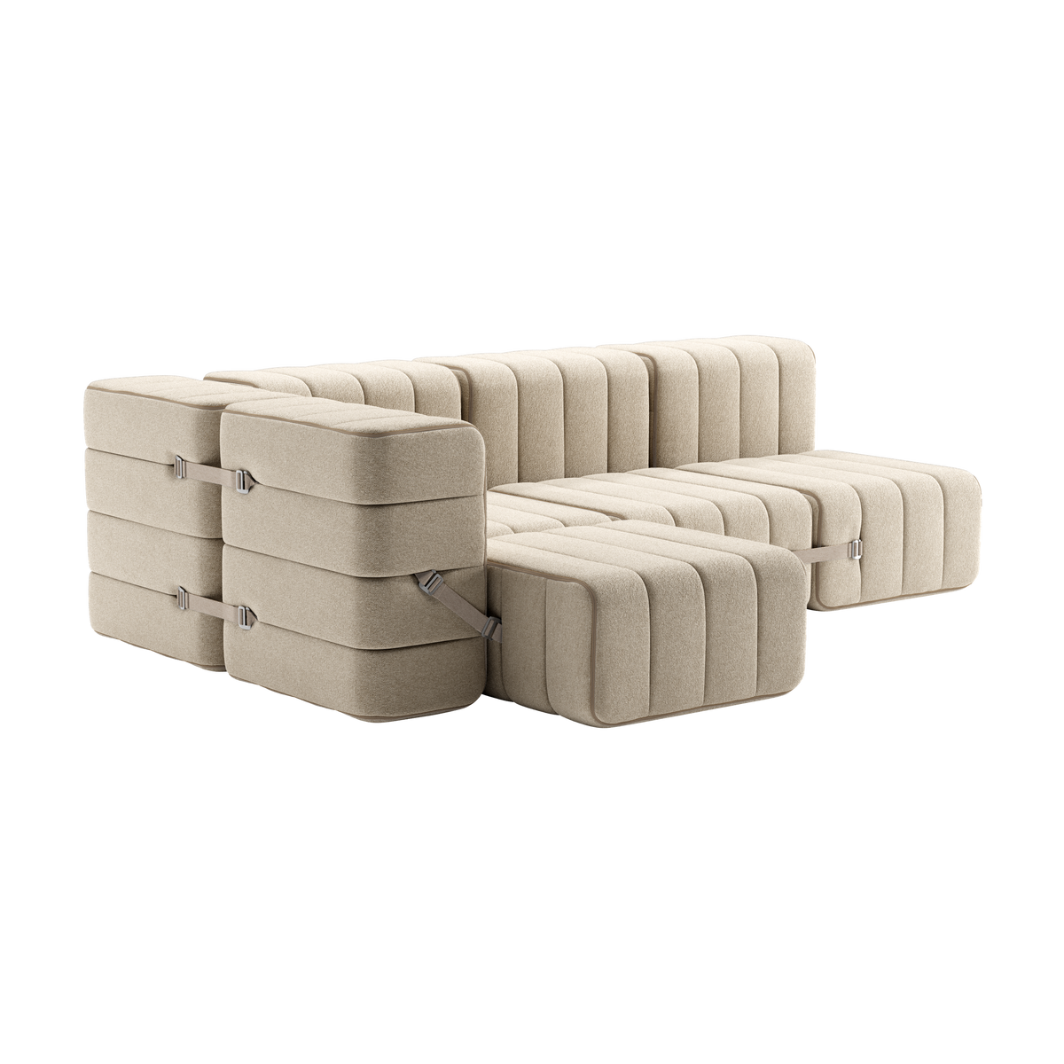 Canapé en tissu Jet gris 238x170x68cm Curt - Ambivalenz