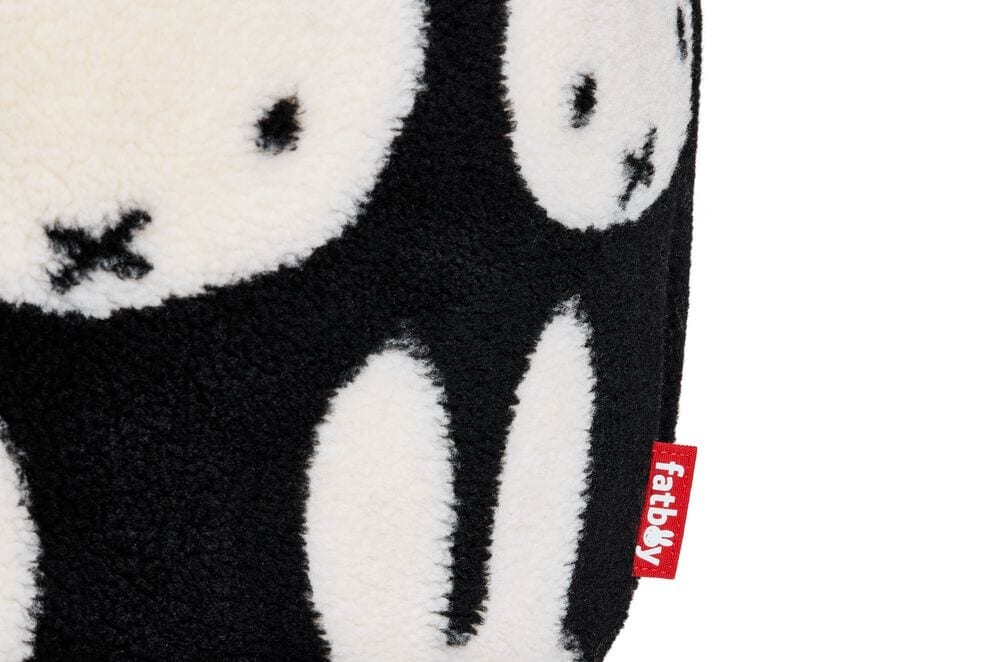 Pouf rond pour enfant en tissu doux noir et blanc 50x50x35cm Point Teddy x Miffy - Fatboy — vue 3