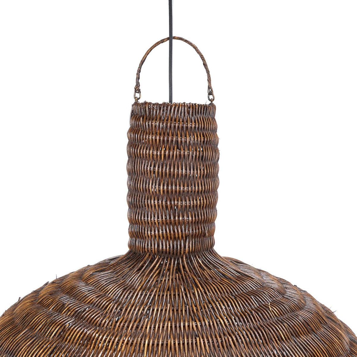 Suspension ronde en rotin tressé marron foncé 100cm Dome - Bazar Bizar — vue 3
