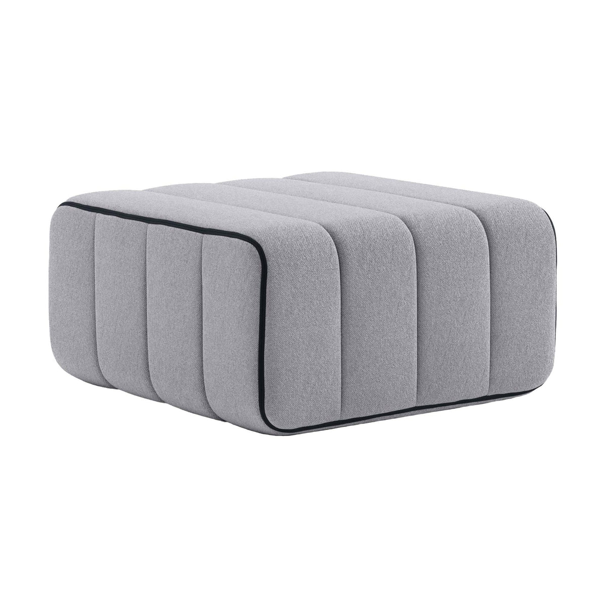 Pouf en tissu Jet gris 68x68x34cm Curt - Ambivalenz