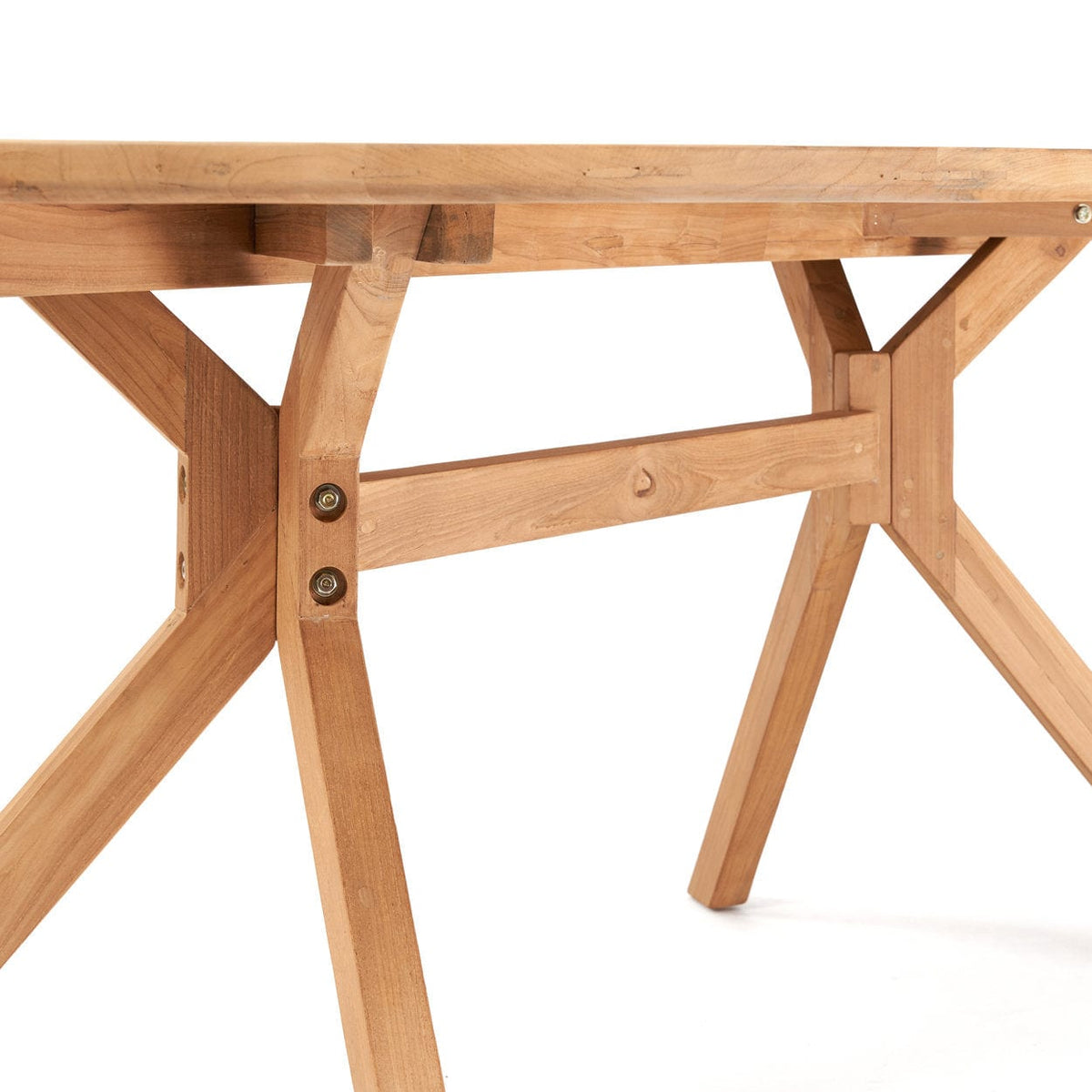 Table à manger ovale en teck massif naturel marron 225x115x78cm Kulala - Bazar Bizar — vue 5