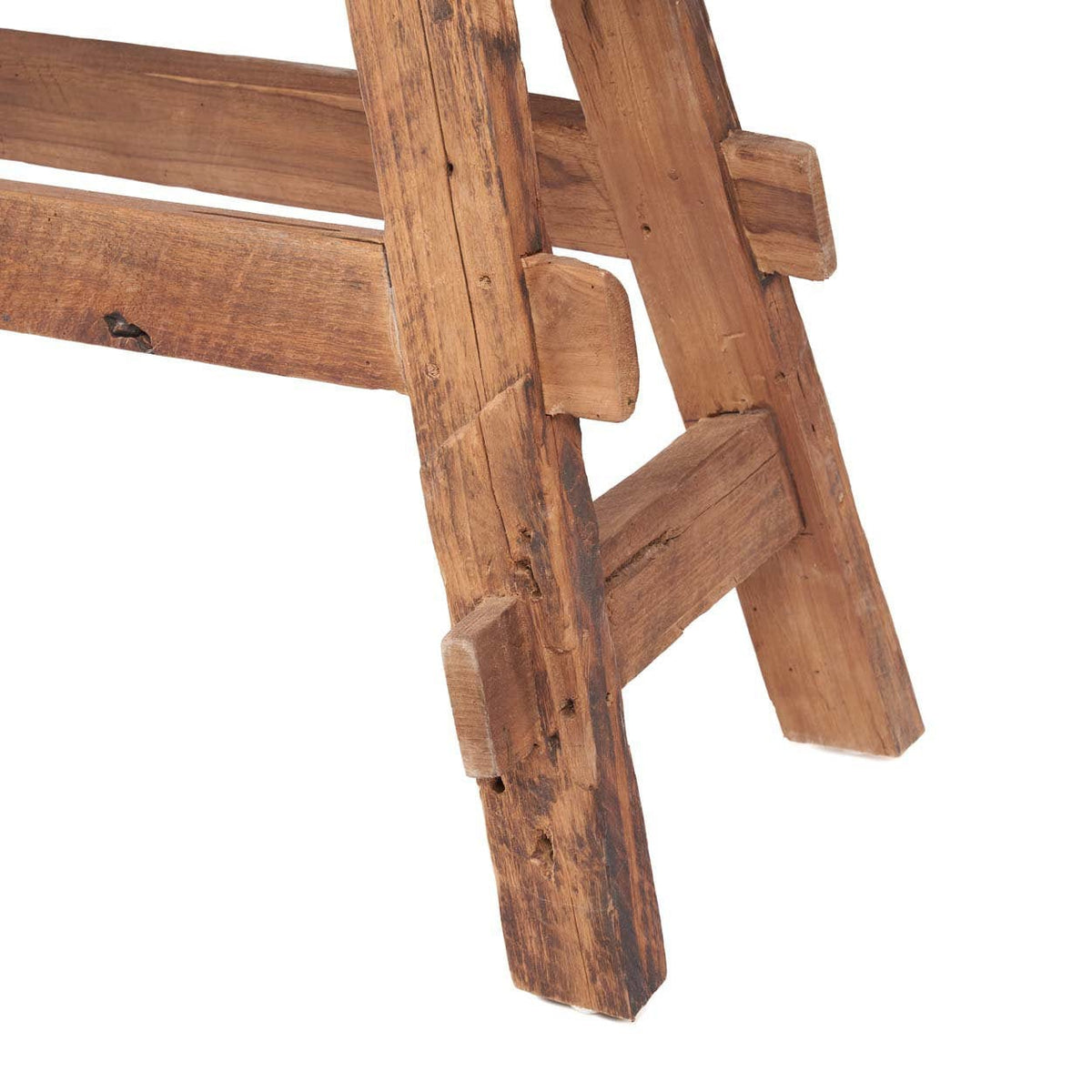 Banc en teck massif naturel marron 150x25x50cm Beauteous Rustic - Bazar Bizar — vue 5