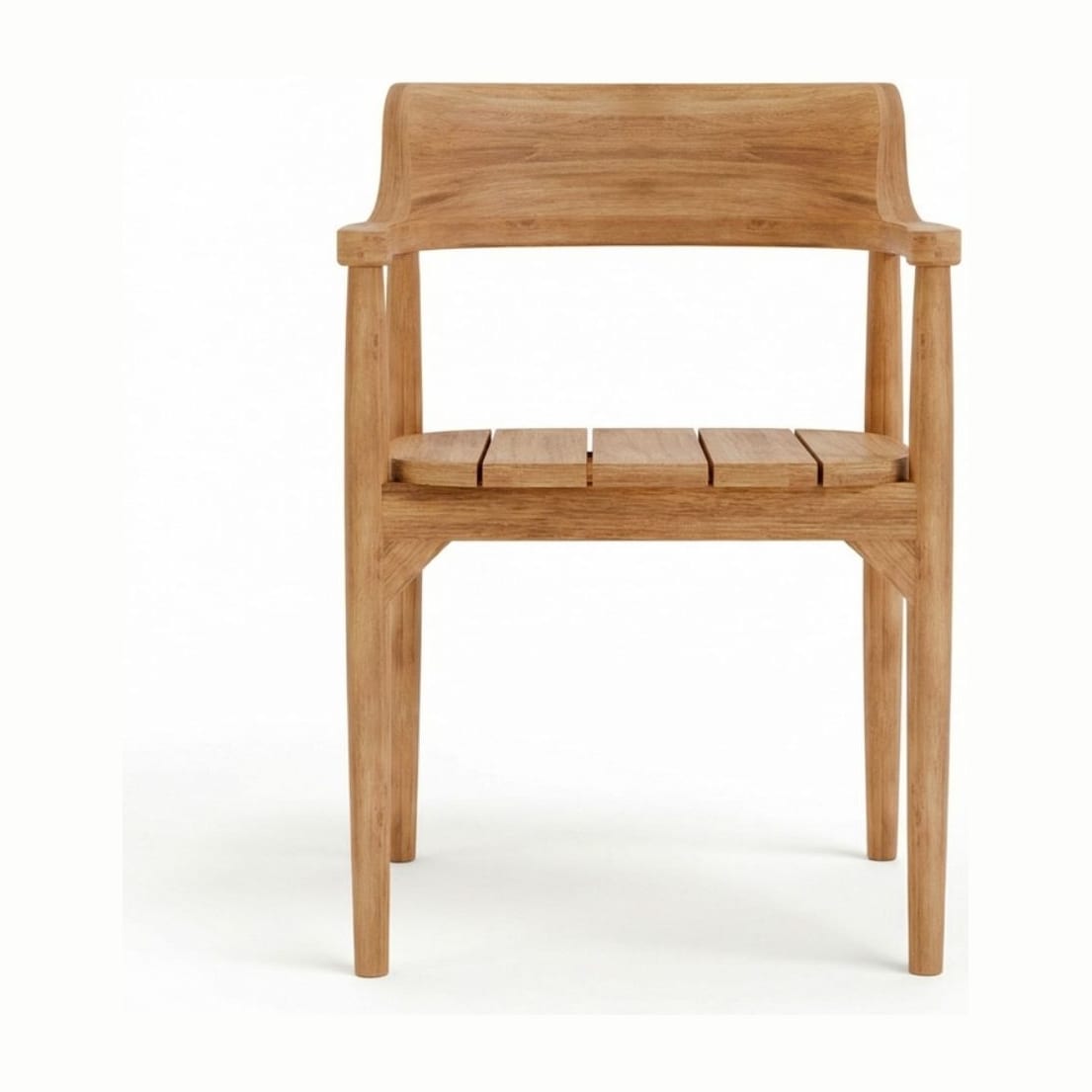 Chaise avec accoudoirs en bois de teck massif marron 58x52x80cm Febriansah - Bazar Bizar — vue 3