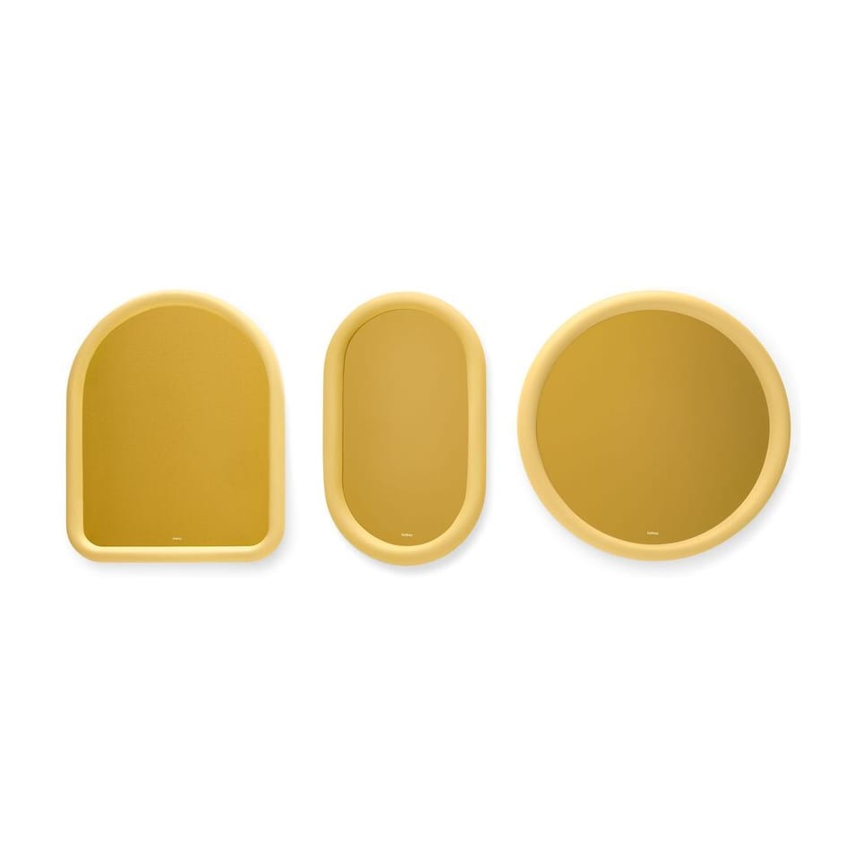 Miroir mural ovale en mousse souple jaune 35cm Mirage Loop - Fatboy — vue 8