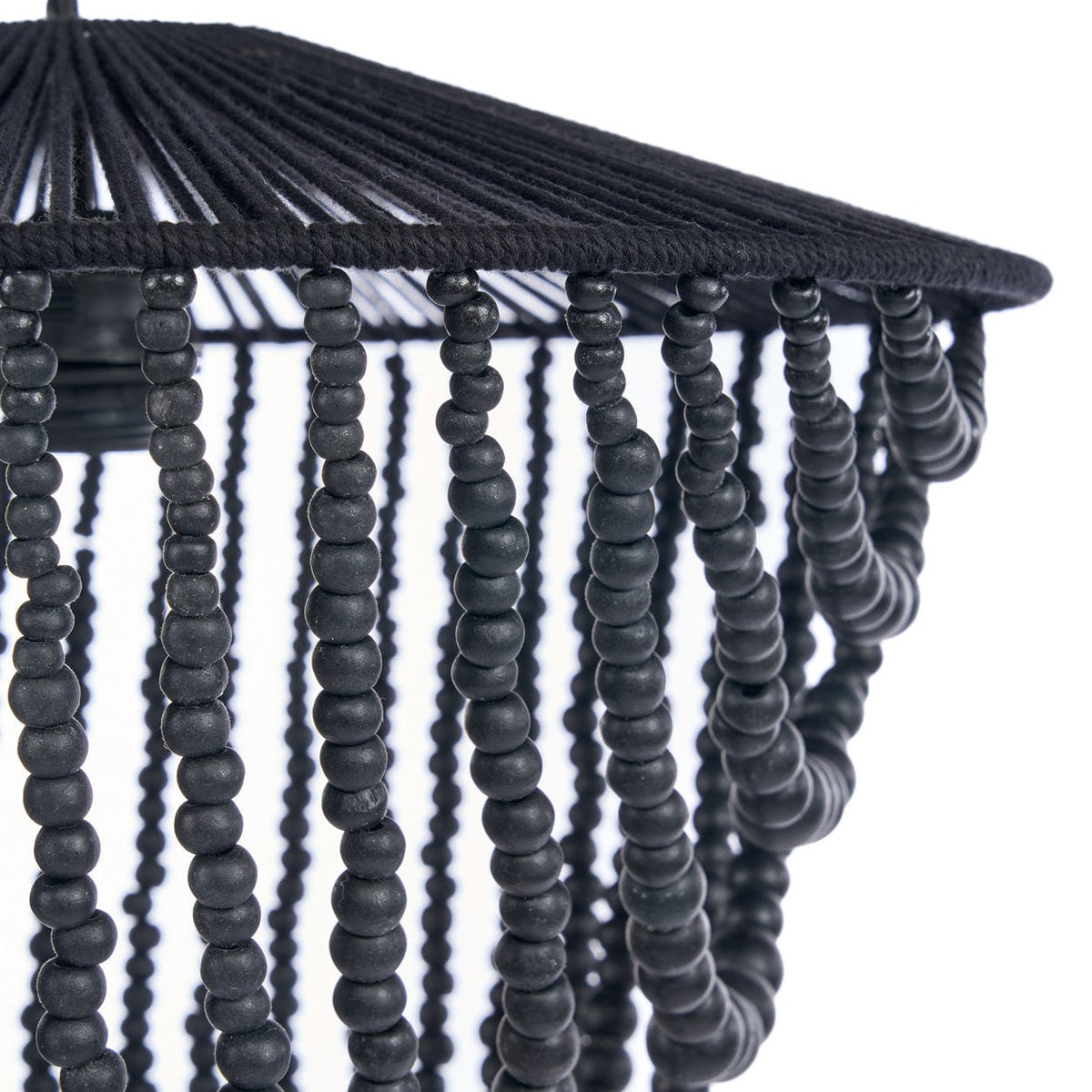 Lustre en perles de bois noir 47cm Wooden Bead - Bazar Bizar — vue 5