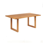 Table de jardin rectangulaire en teck massif naturel marron 180x100x76cm Imola - Bazar Bizar