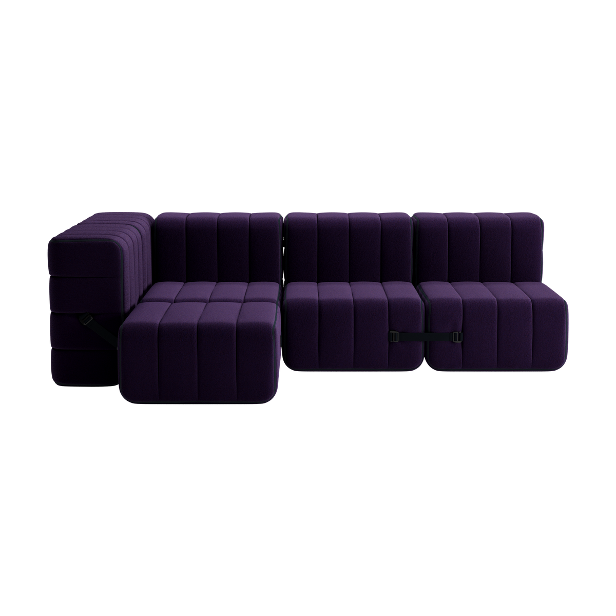 Canapé en tissu Jet violet 238x170x68cm Curt - Ambivalenz