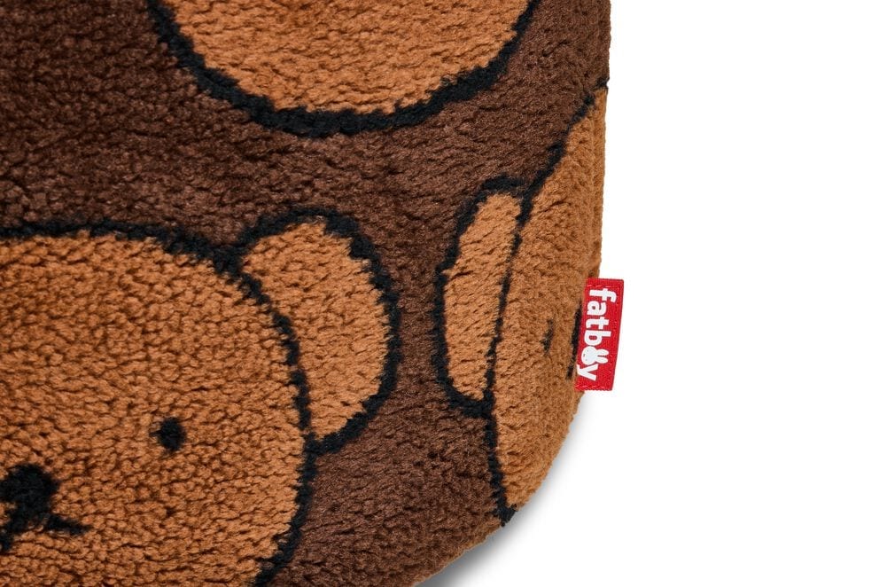 Pouf rond pour enfant en tissu doux marron 50x50x35cm Point Teddy x Boris - Fatboy — vue 3
