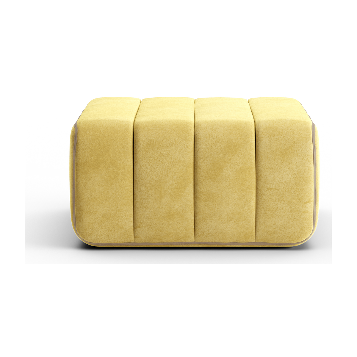 Module en tissu velours Barcelone jaune 68x68x34cm Curt - Ambivalenz — vue 3