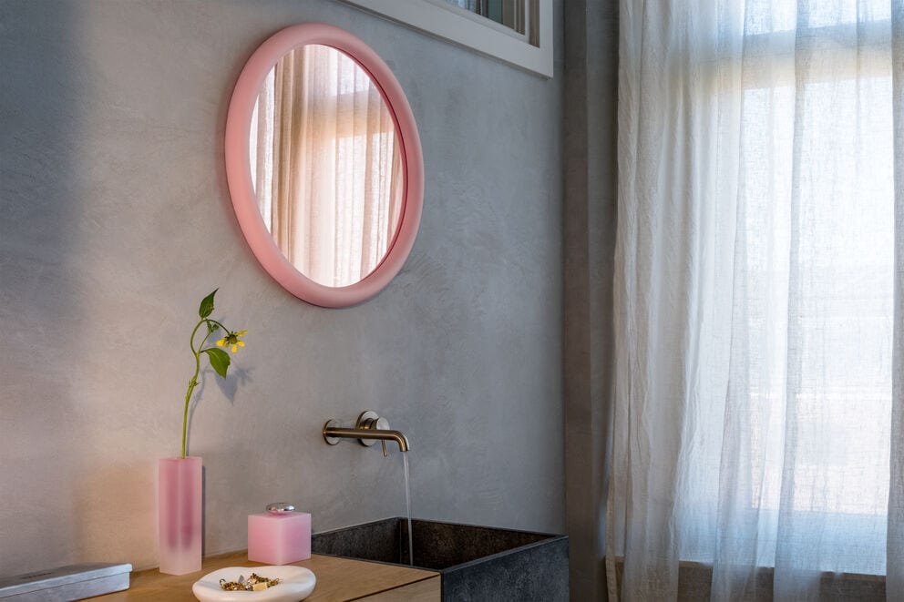 Miroir mural rond en mousse souple terracotta 60cm Mirage Halo - Fatboy — vue 2