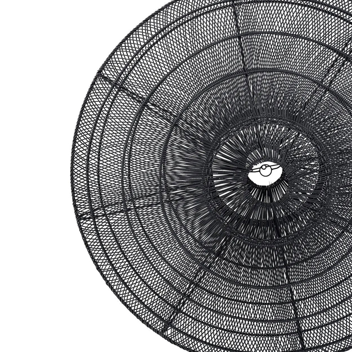 Suspension ronde en rotin tressé noir 150cm Macaron - Bazar Bizar — vue 6