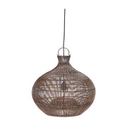 Suspension ronde en bambou tressé brun foncé 48cm Desert Gourd - Bazar Bizar