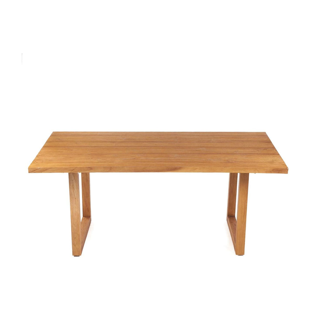 Table de jardin rectangulaire en teck massif naturel marron 180x100x76cm Imola - Bazar Bizar — vue 3