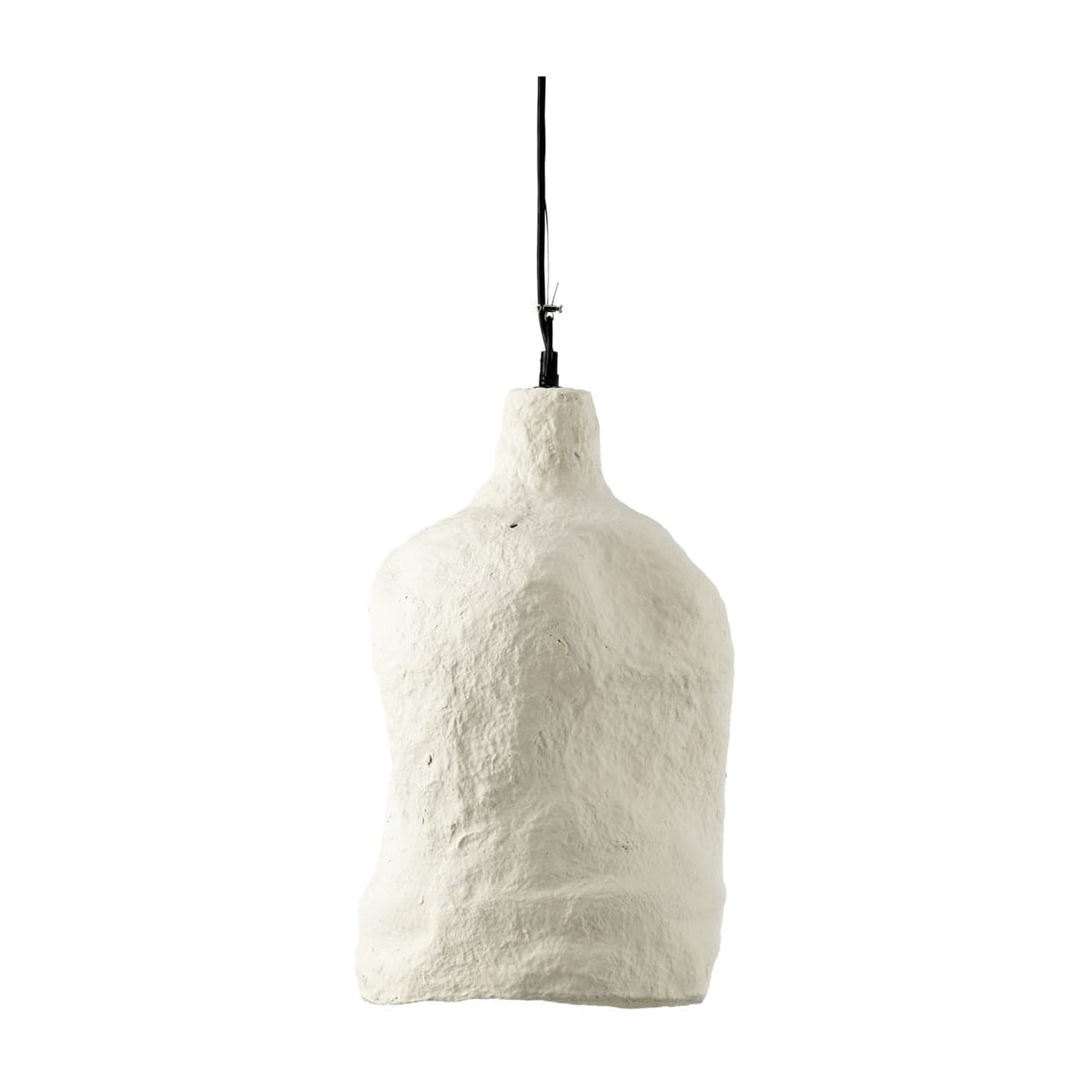 Suspension artisanale en papier mâché blanc 28cm Moloko - Bazar Bizar
