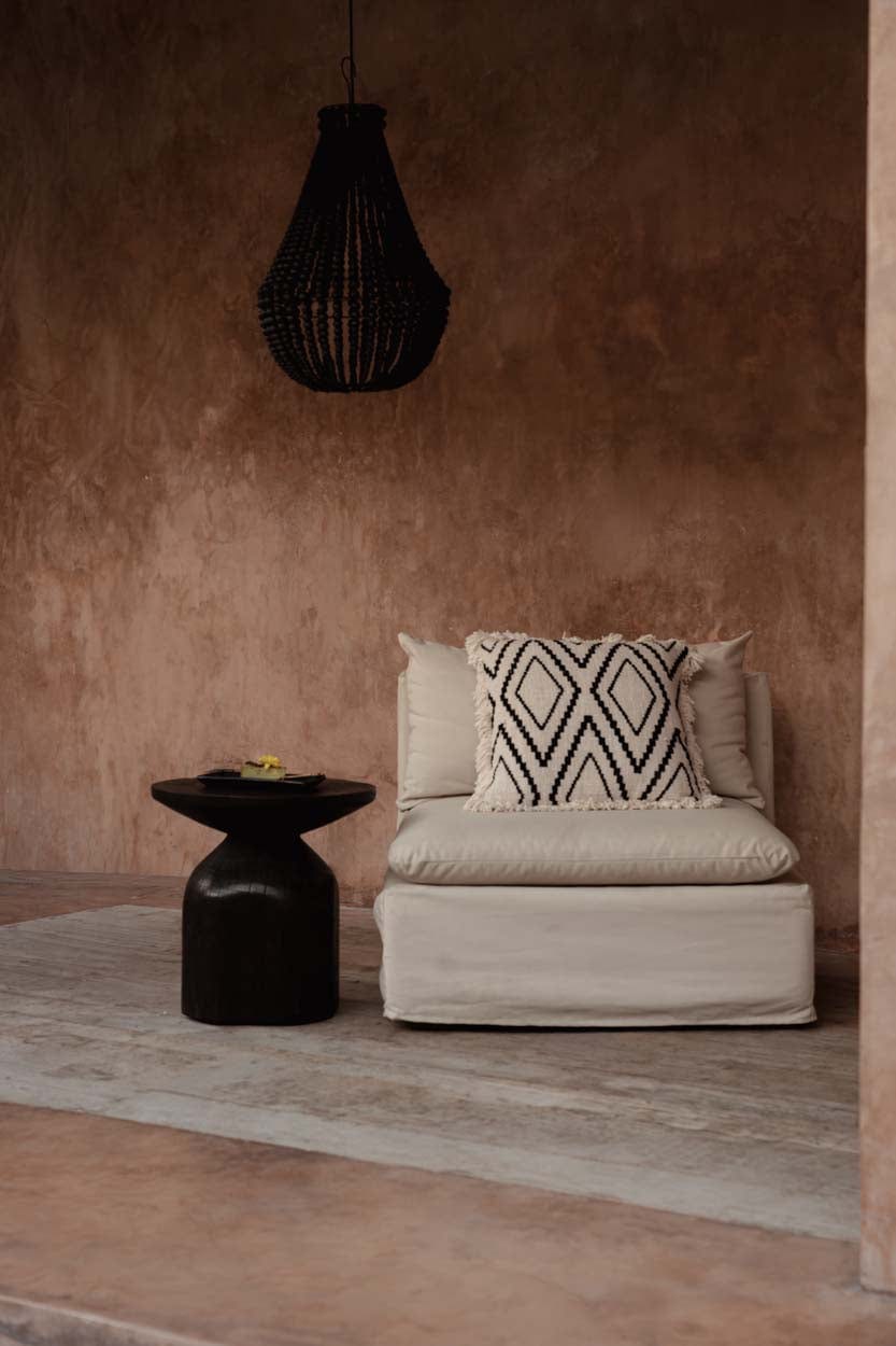 Lustre en perles de bois noir 40cm Teardrop - Bazar Bizar — vue 2