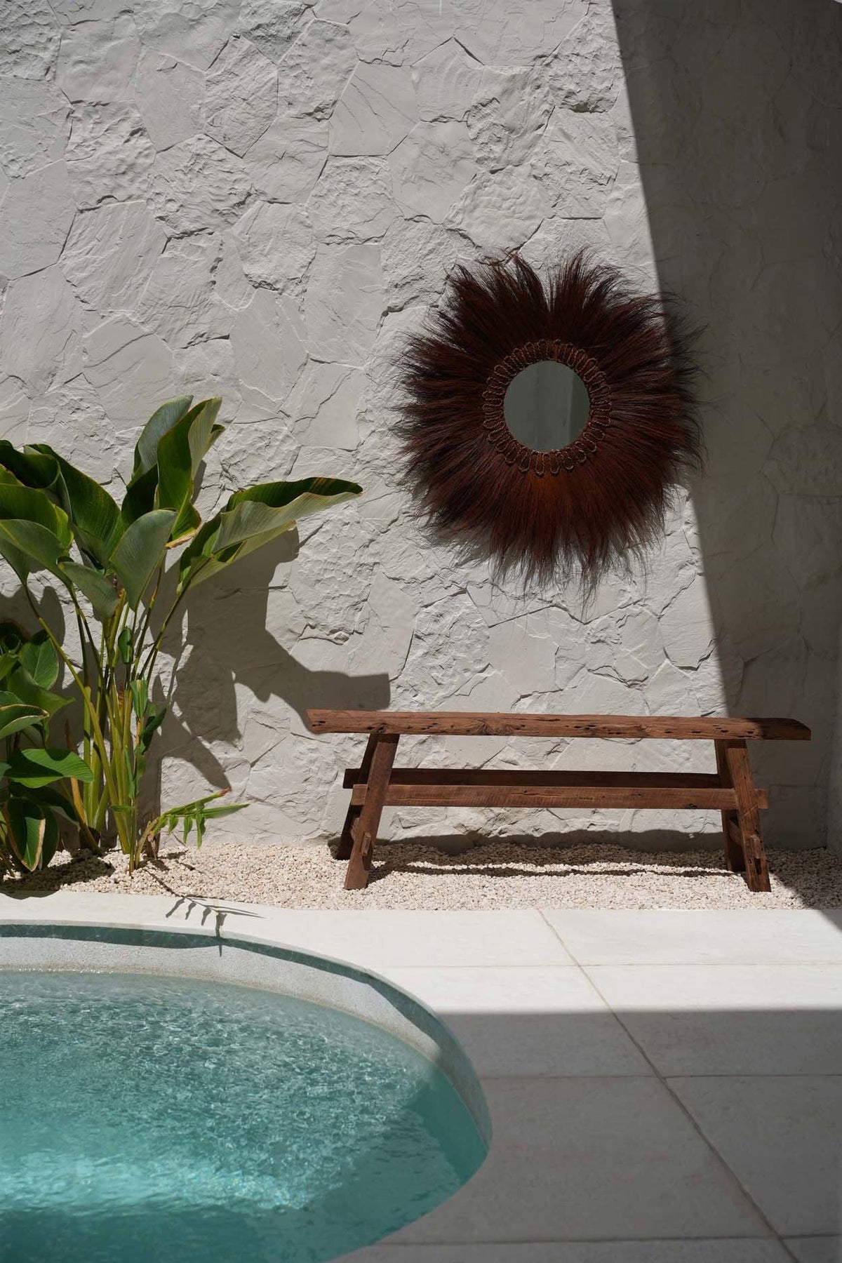 Banc en teck massif naturel marron 150x25x50cm Beauteous Rustic - Bazar Bizar — vue 4