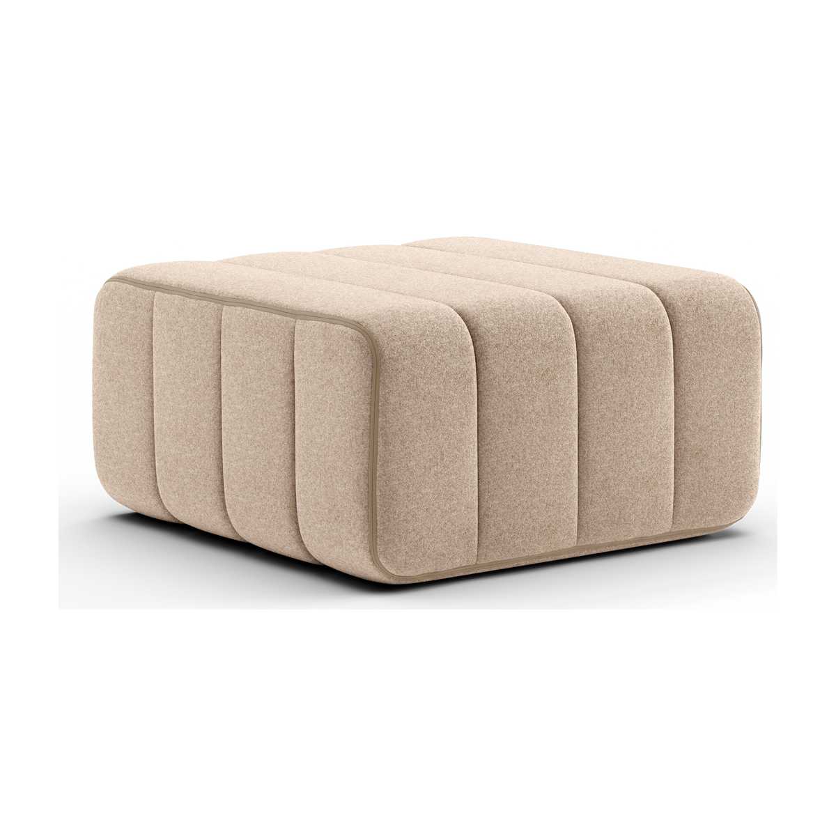 Module en tissu velours Barcelone beige 68x68x34cm Curt - Ambivalenz
