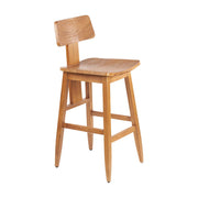 Chaise de bar en teck massif naturel 51x47x109cm LovYa - Bazar Bizar