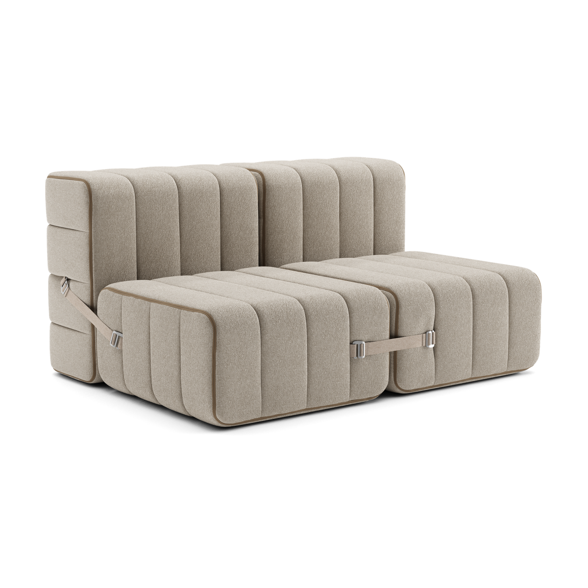 Canapé 2 places en tissu Jet gris 136x102x68cm Curt - Ambivalenz