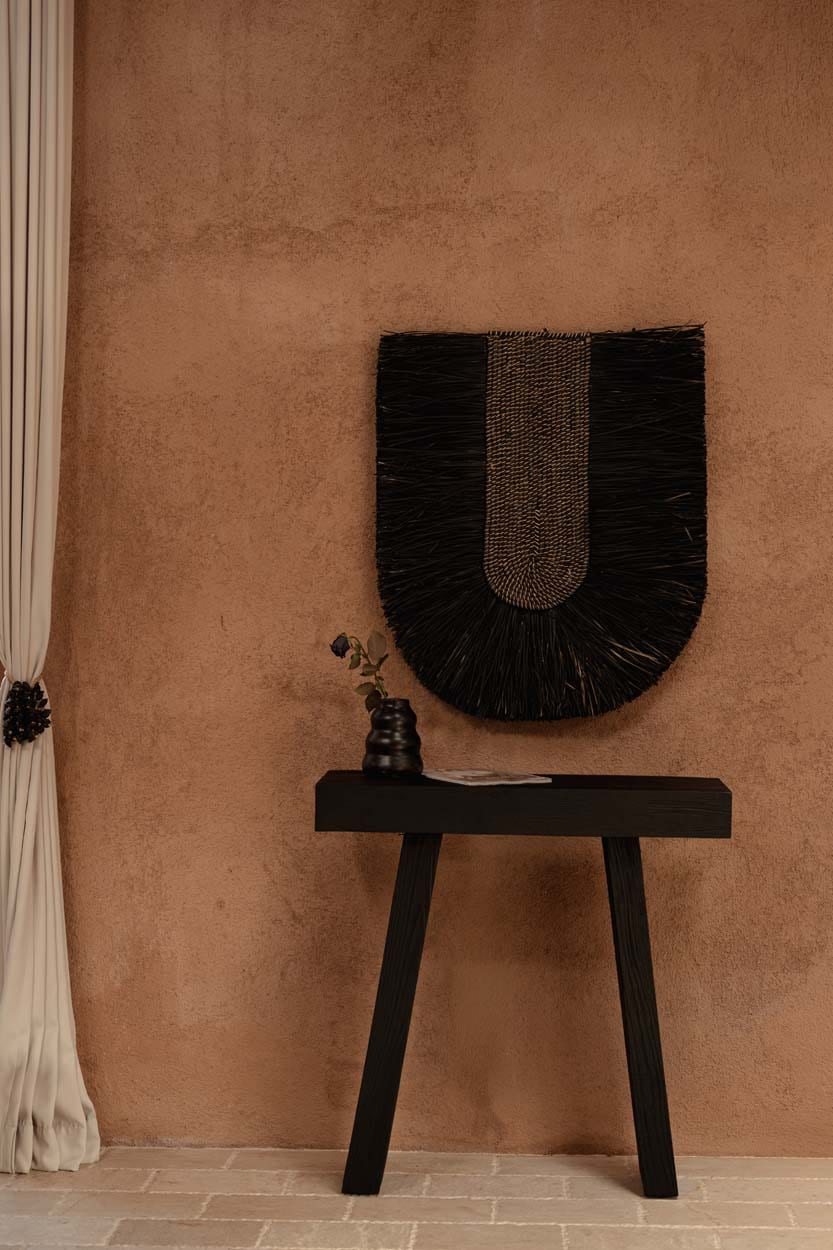 Console en teck massif noir 30x86x87cm Stance - Bazar Bizar — vue 3