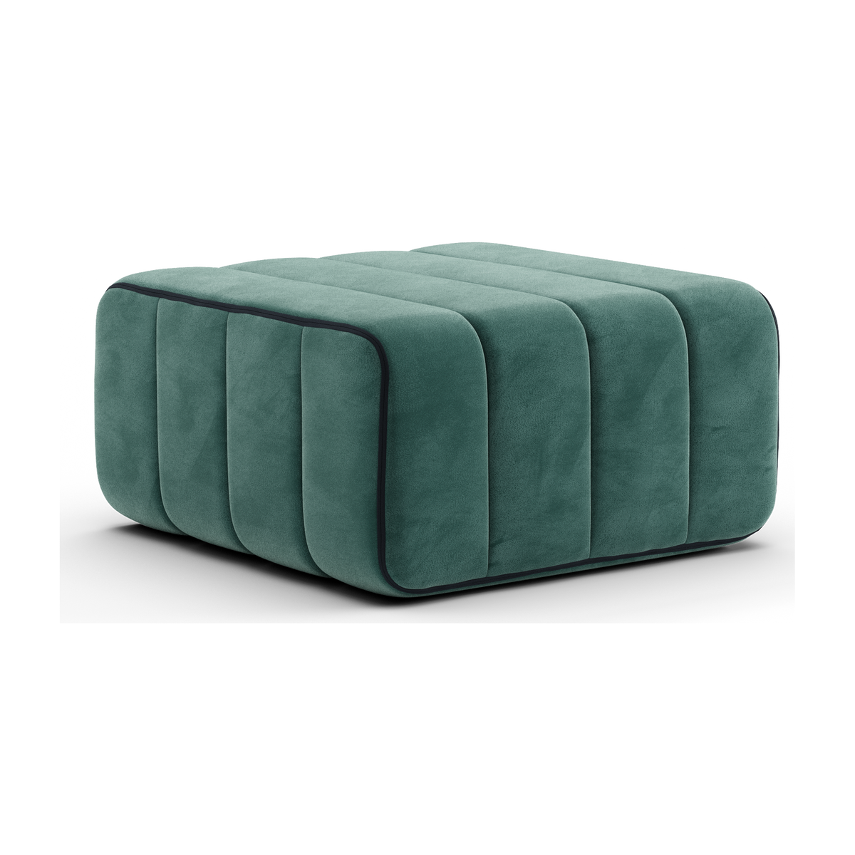 Module en tissu velours Barcelone vert 68x68x34cm Curt - Ambivalenz