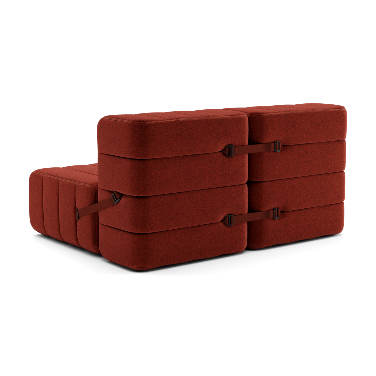 Canapé 2 places en tissu Dama en laine recyclée rouge 136x102x68cm Curt - Ambivalenz — vue 6