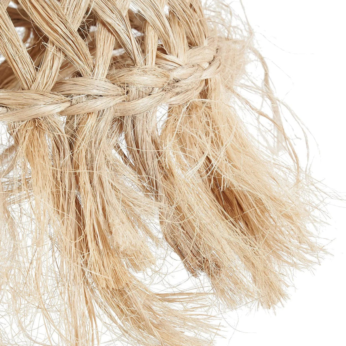 Suspension en fibre naturelle tressée beige 43cm Abaca Jelly Fish - Bazar Bizar — vue 4