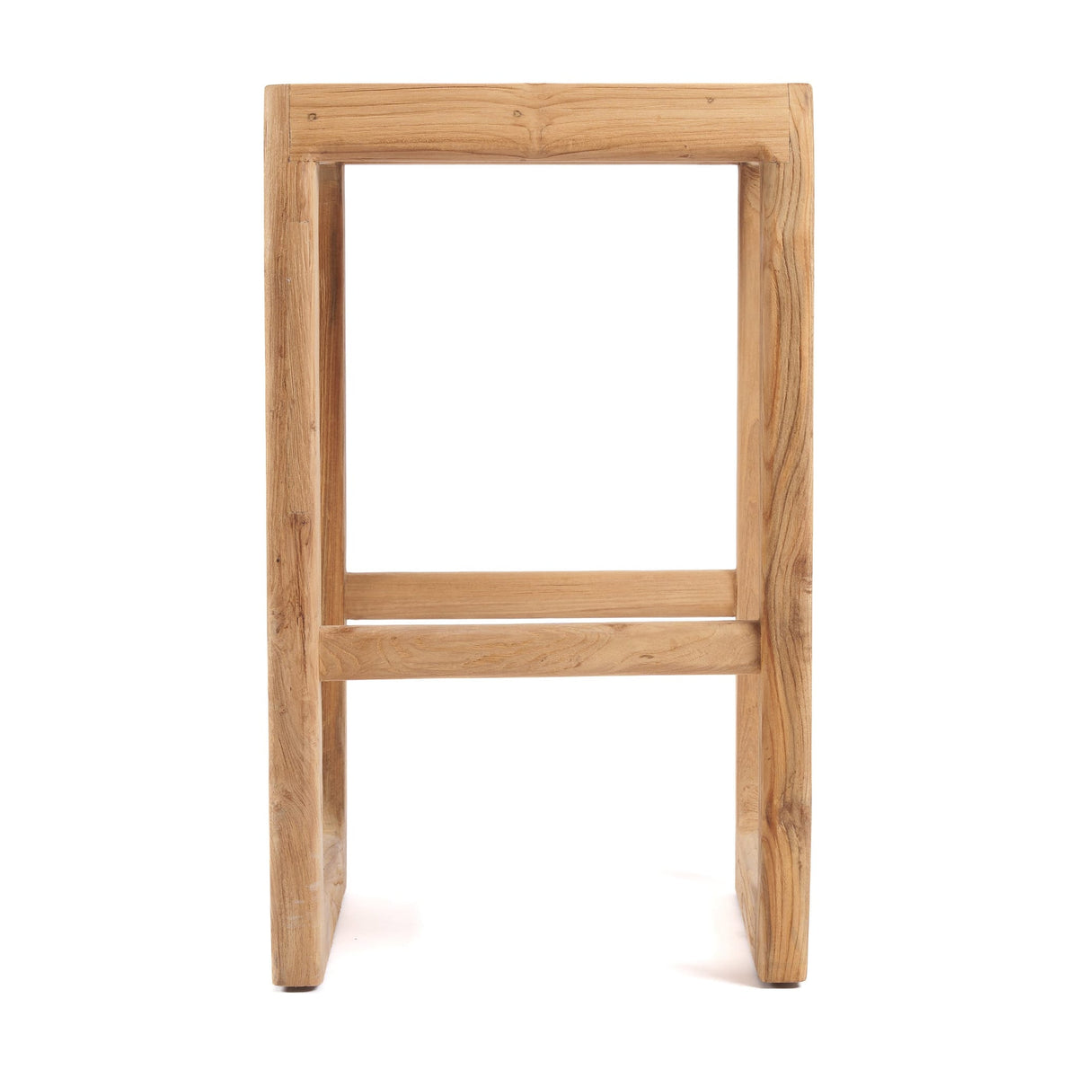 Tabouret de bar en teck naturel recyclé marron 42x42x70cm Ithaca - Bazar Bizar — vue 4