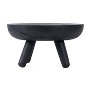 Table basse ronde en bois de suar noir 75x75x41cm Losten - Bazar Bizar
