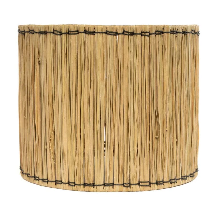 Lampe de table en terre cuite blanche et abat-jour en rotin naturel tressé 51cm Molokai - Bazar Bizar — vue 4