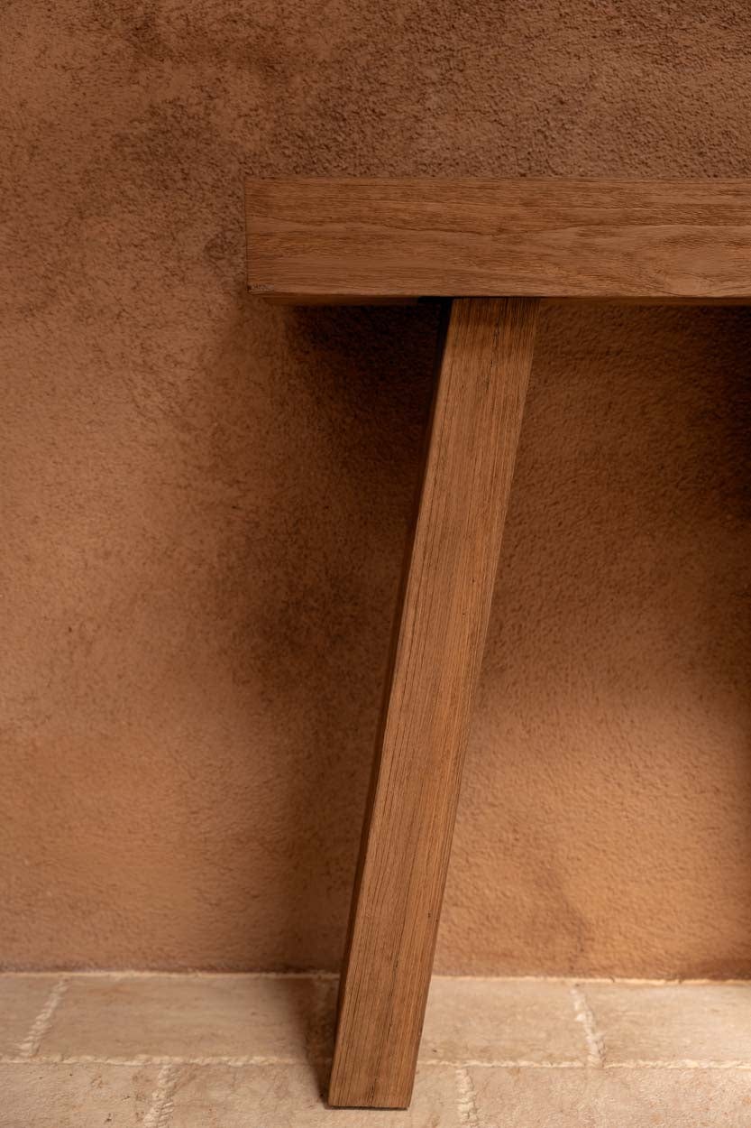 Console en teck massif naturel marron 30x86x87cm Stance - Bazar Bizar — vue 3