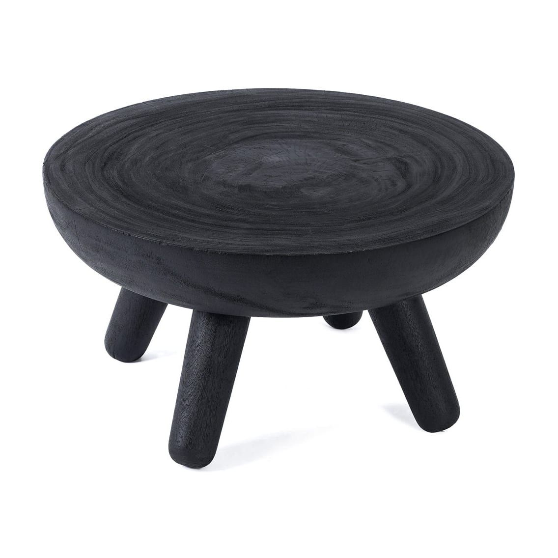 Table basse ronde en bois de suar noir 75x75x41cm Losten - Bazar Bizar — vue 6