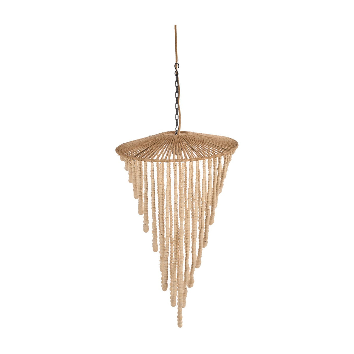 Lustre en perles de bois naturel 47cm Wooden Bead - Bazar Bizar — vue 7