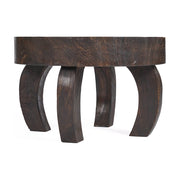 Table basse ronde en bois de manguier massif marron foncé 70x70x45cm Octo Chic - Bazar Bizar